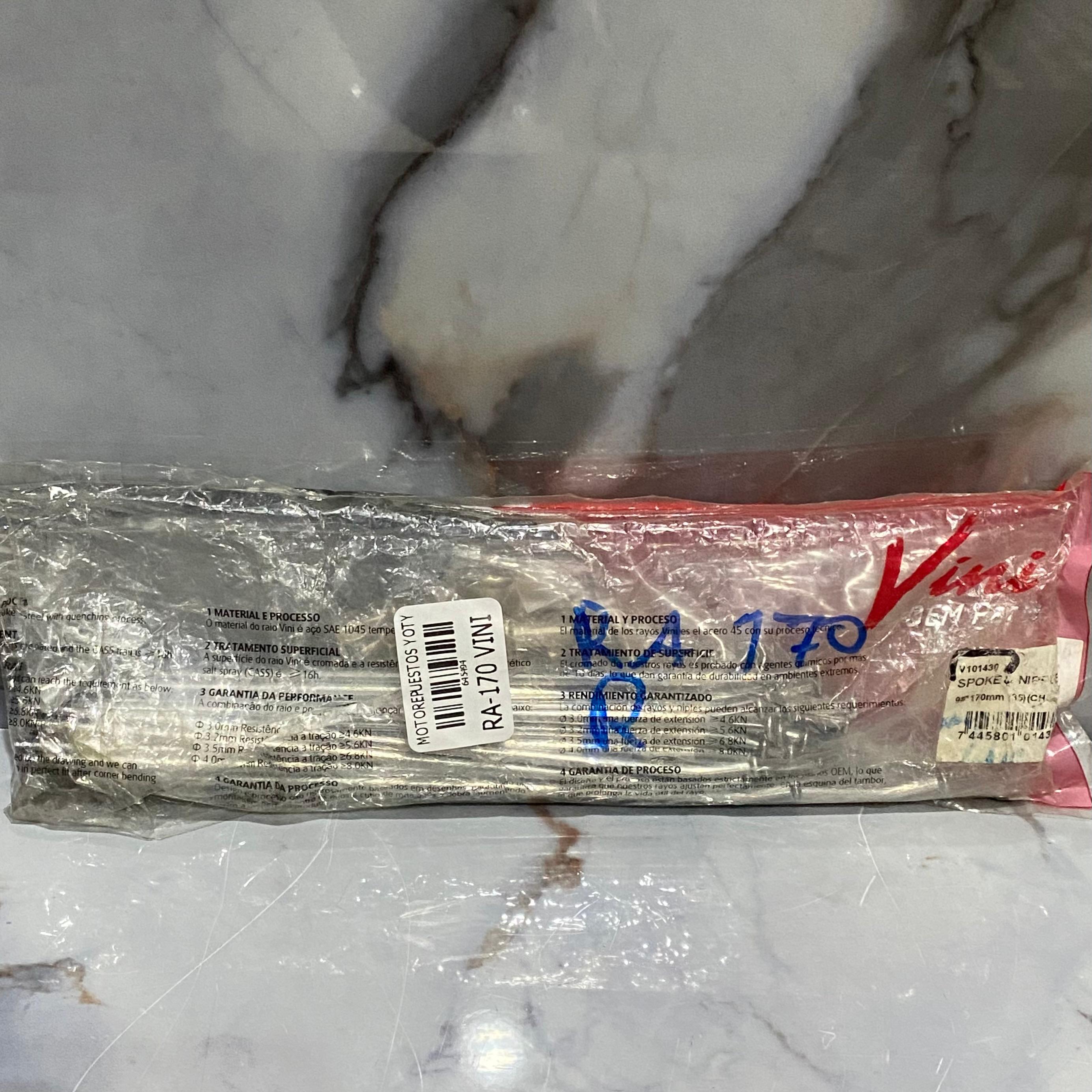 RADIOS 170MM CROMADO RECTOS VINI