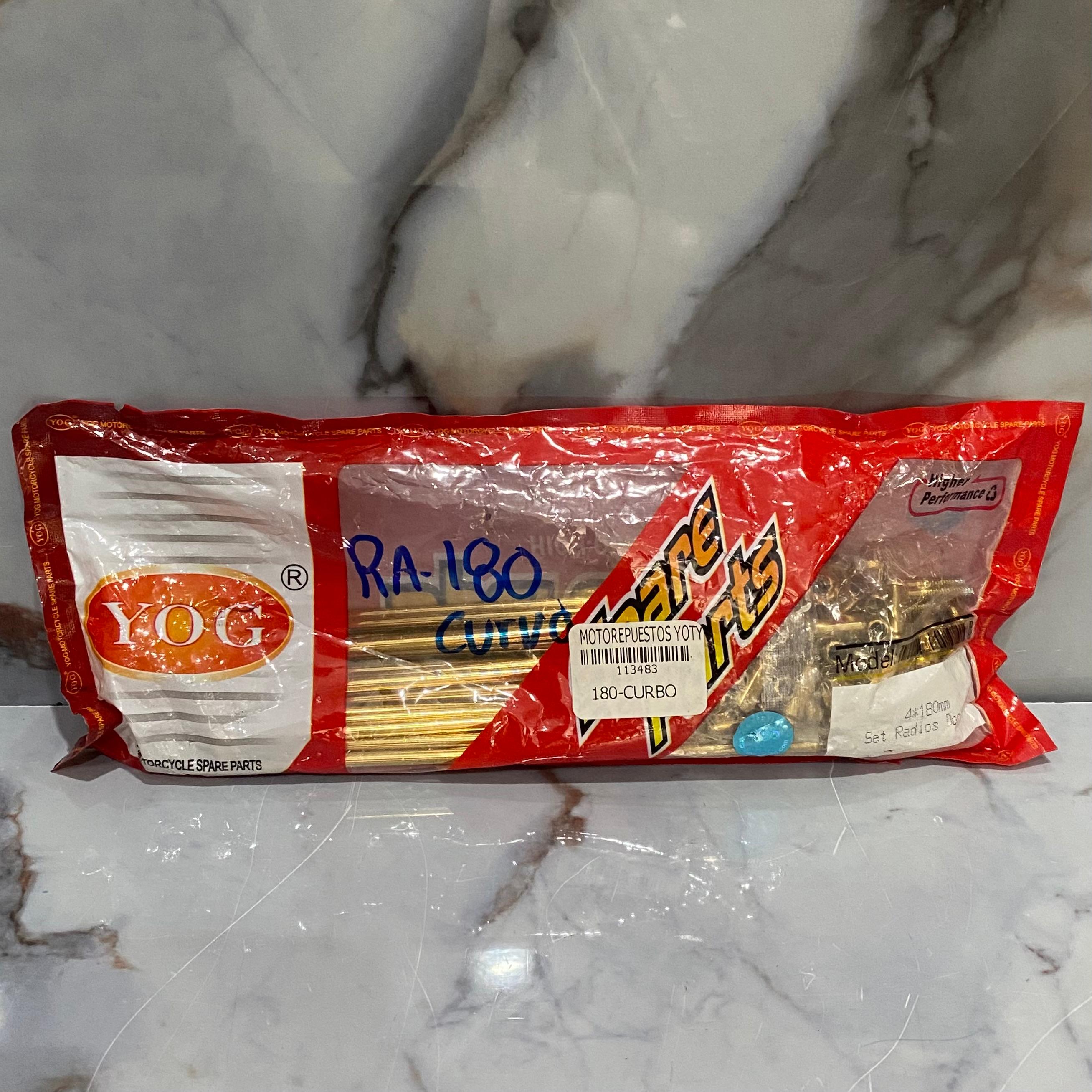 RAYOS 180 MM DORADO CURVO YOG