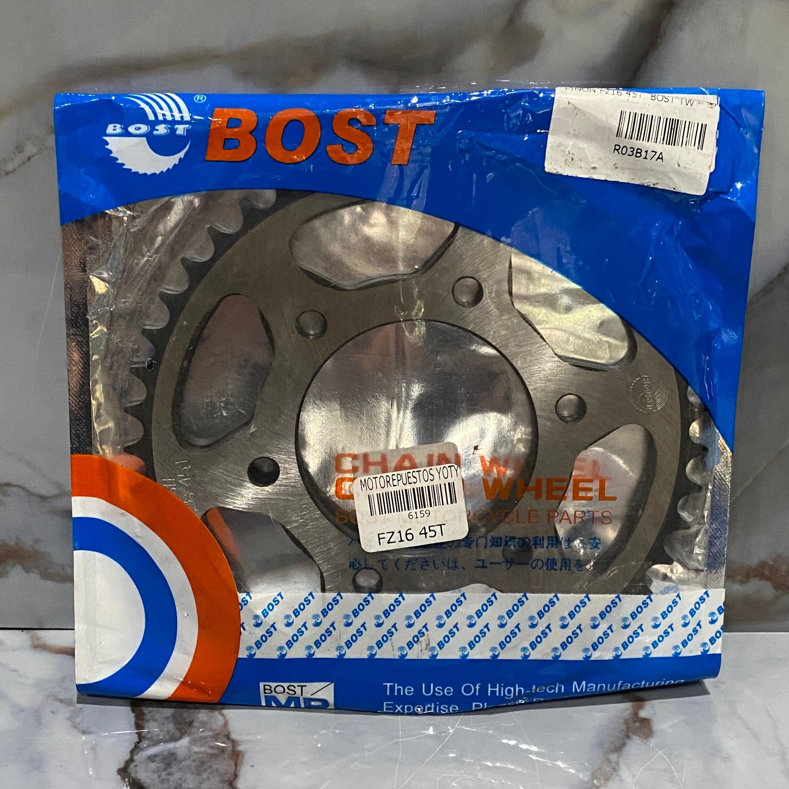 PIÑON TRASERO FZ16 45T BOST