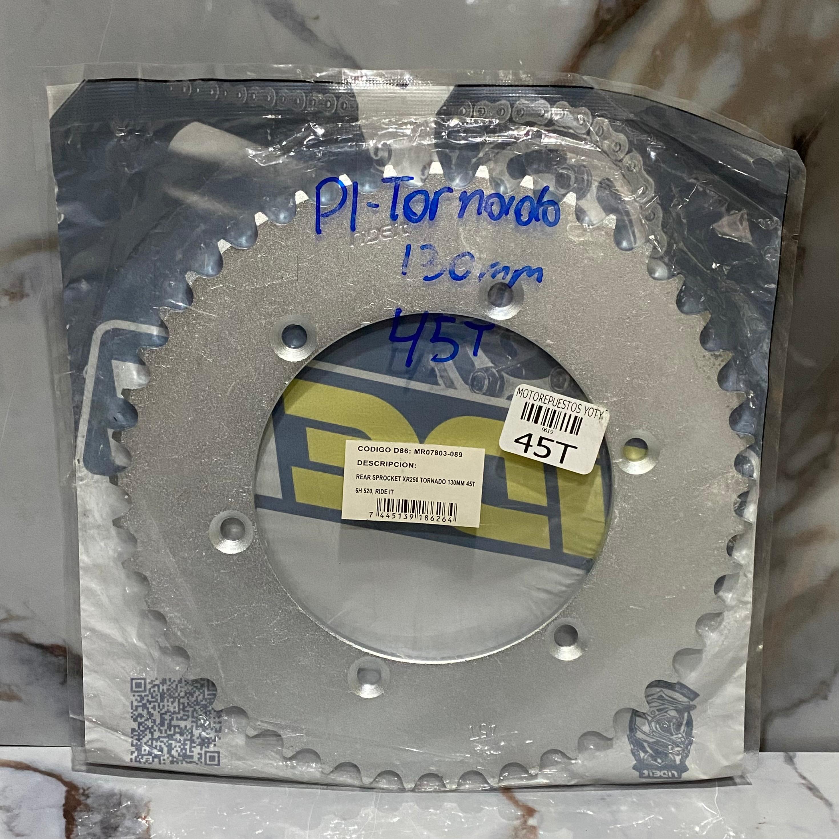 PIÑON TRASERO TORNADO 250 45T 130MM