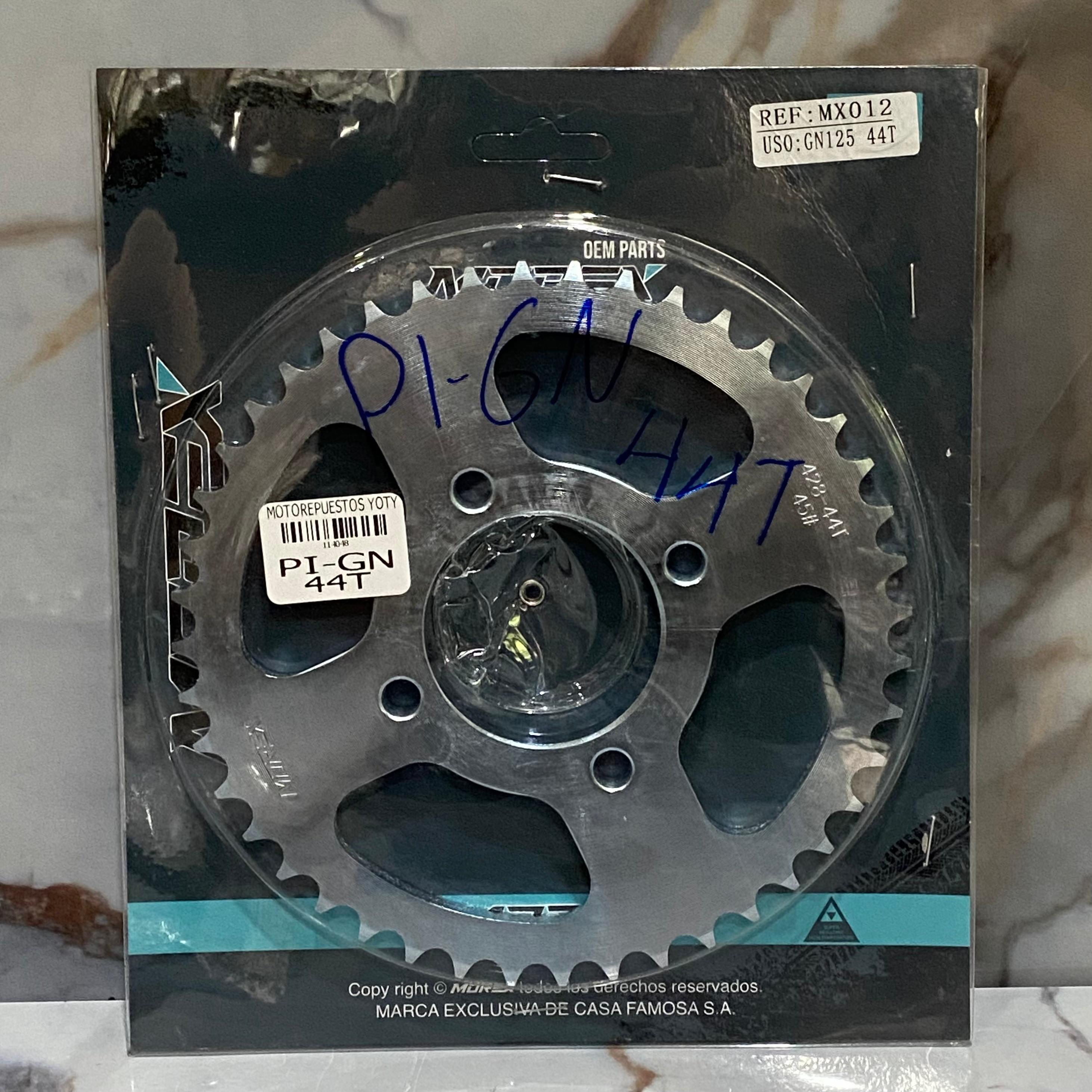 PIÑON TRASERO GN125 44T