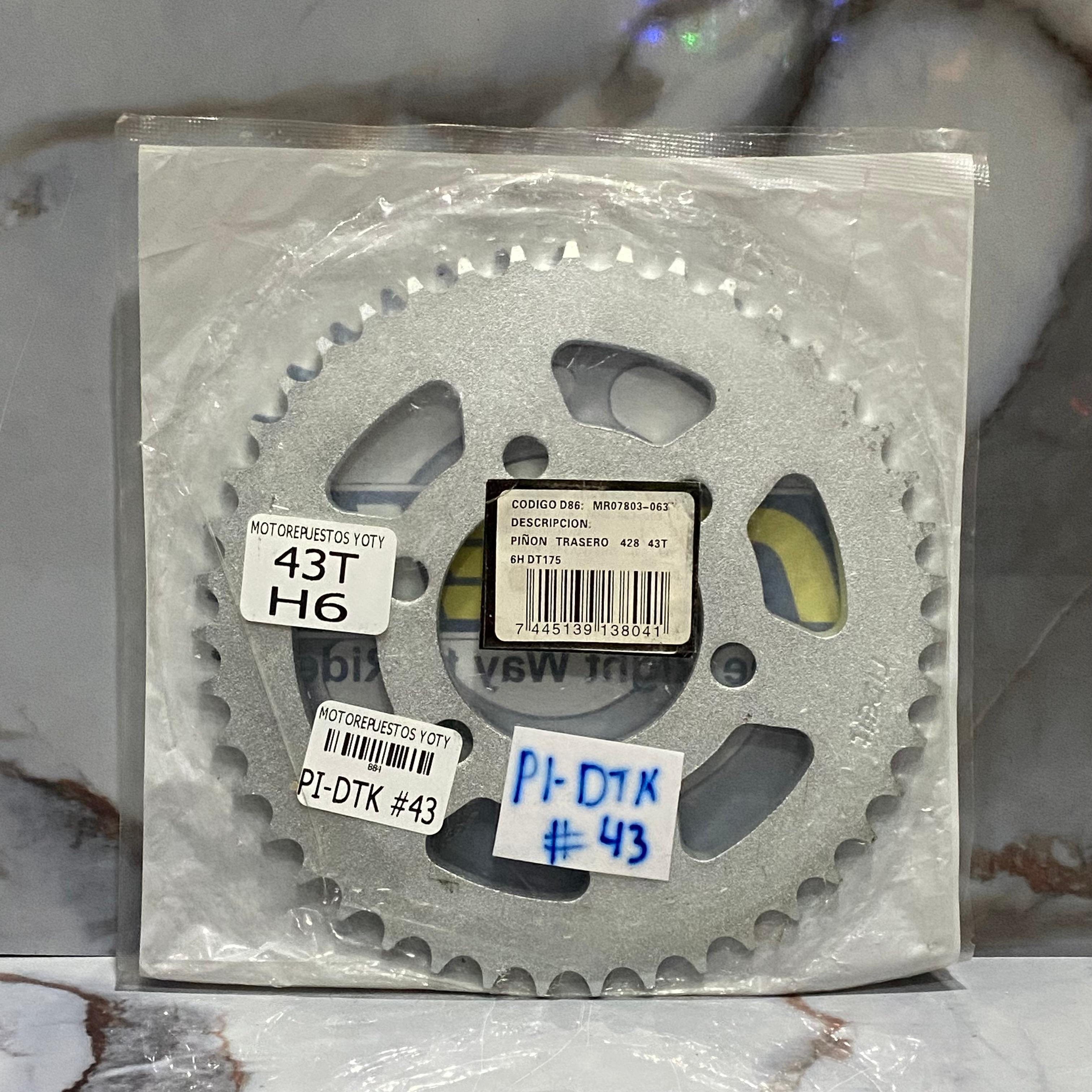 PIÑON TRASERO DTK175 6 HUECOS #43