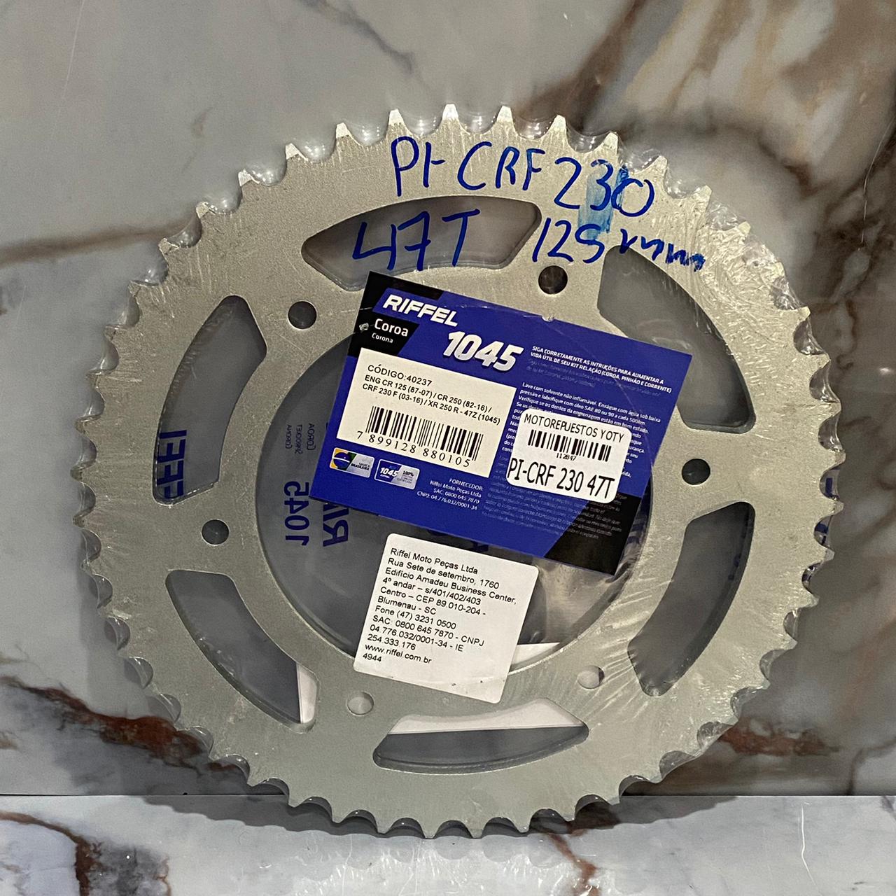 PIÑON TRASERO CRF230/XR400/CR250/ROCK250 125M 47T