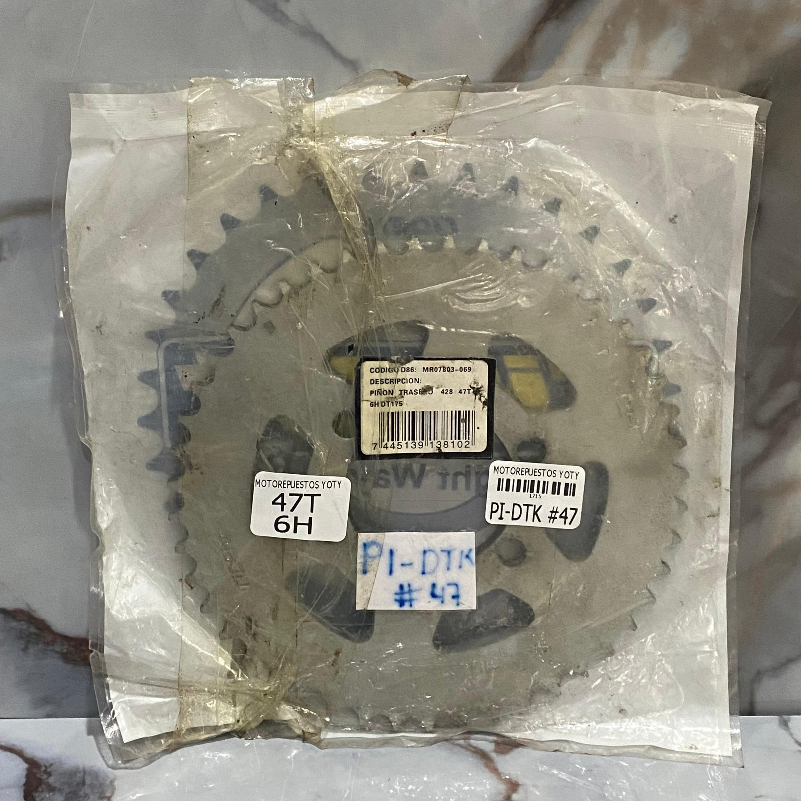 PIÑON TRASERO DT175K #47 6 HUECOS