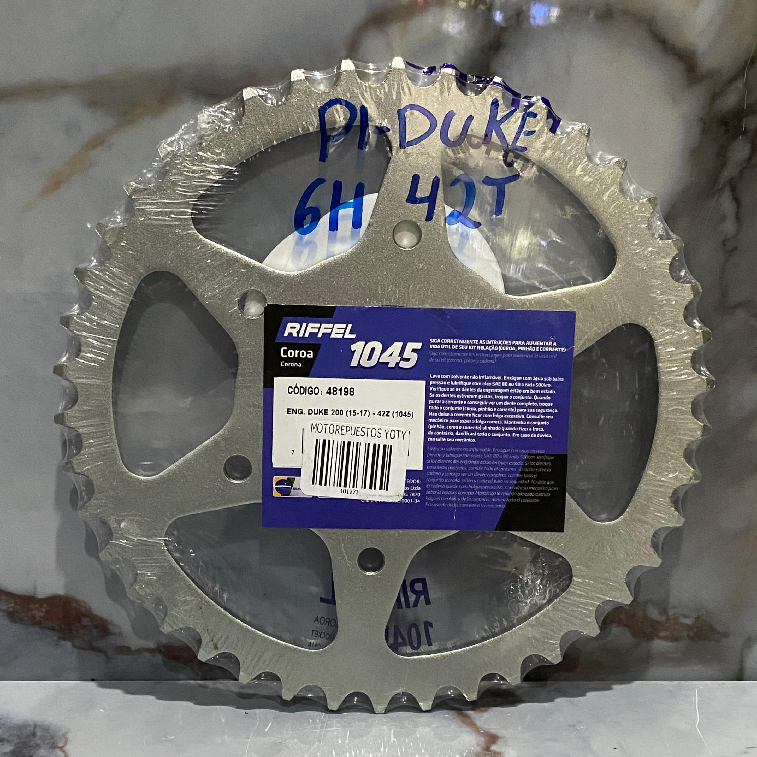 PIÑON TRASERO KTM DUKE200 42T 6H