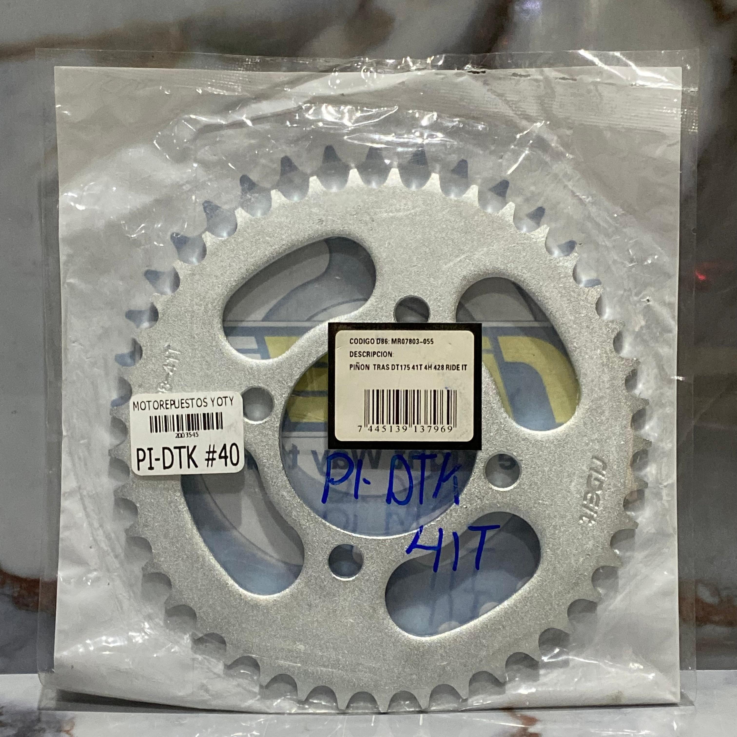 PIÑON TRASERO DT 175K 4 HUECOS 40T