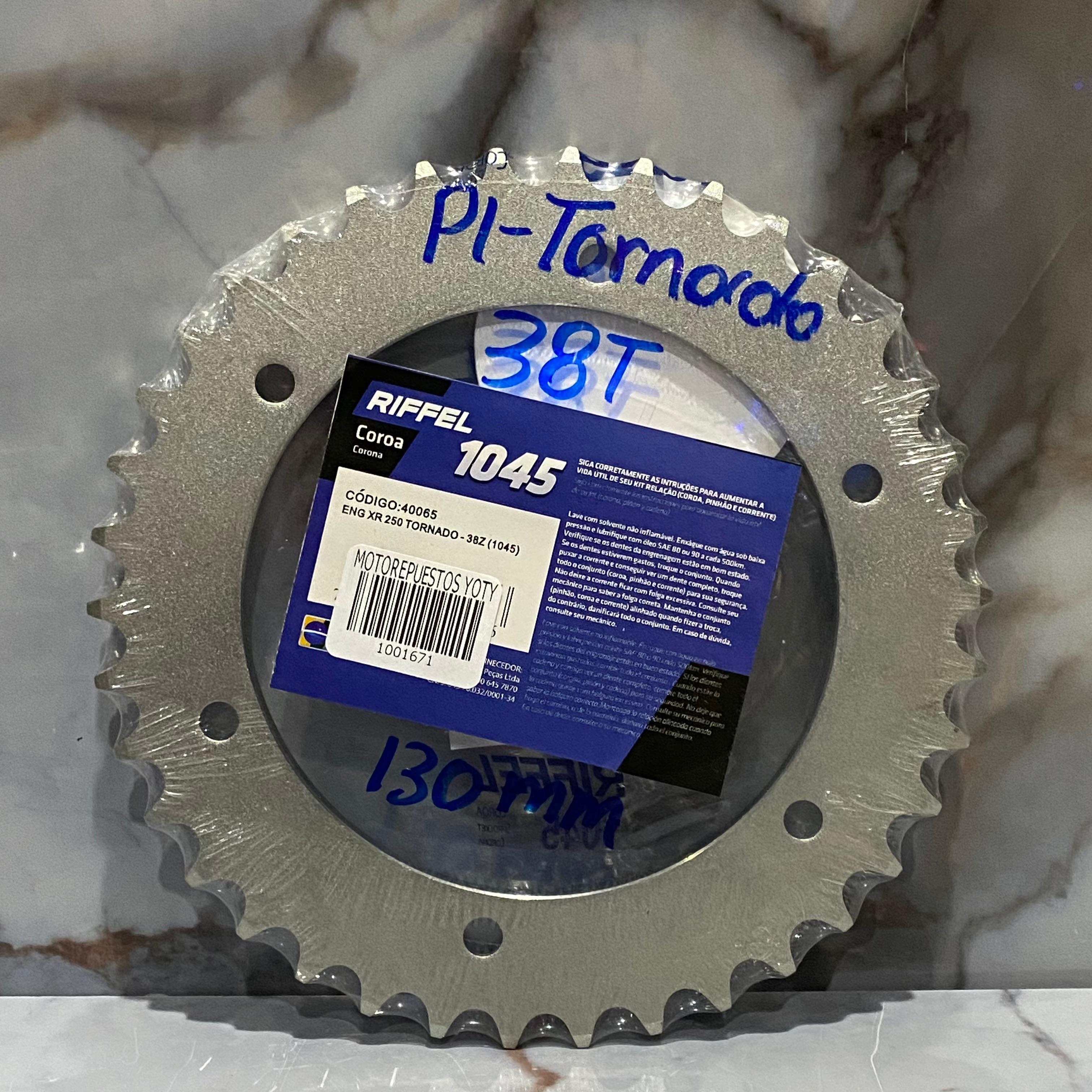 PIÑON TRASERO TORNADO 130MM 38T