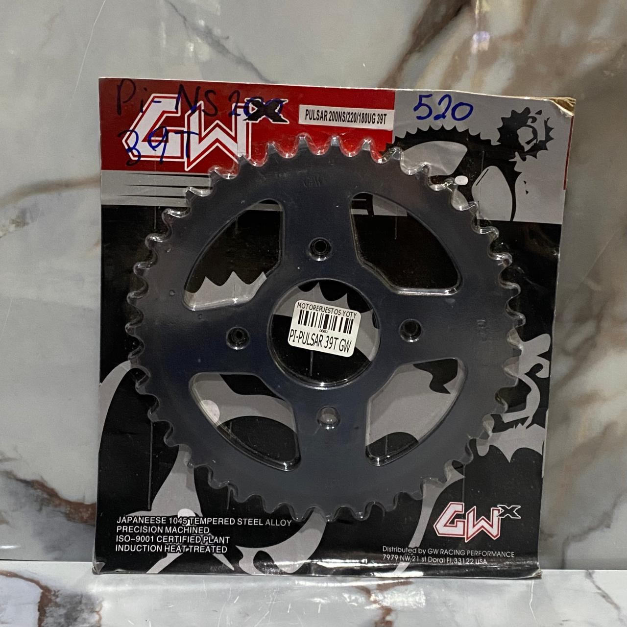 PIÑON TRASERO PULSAR NS200 39T GW