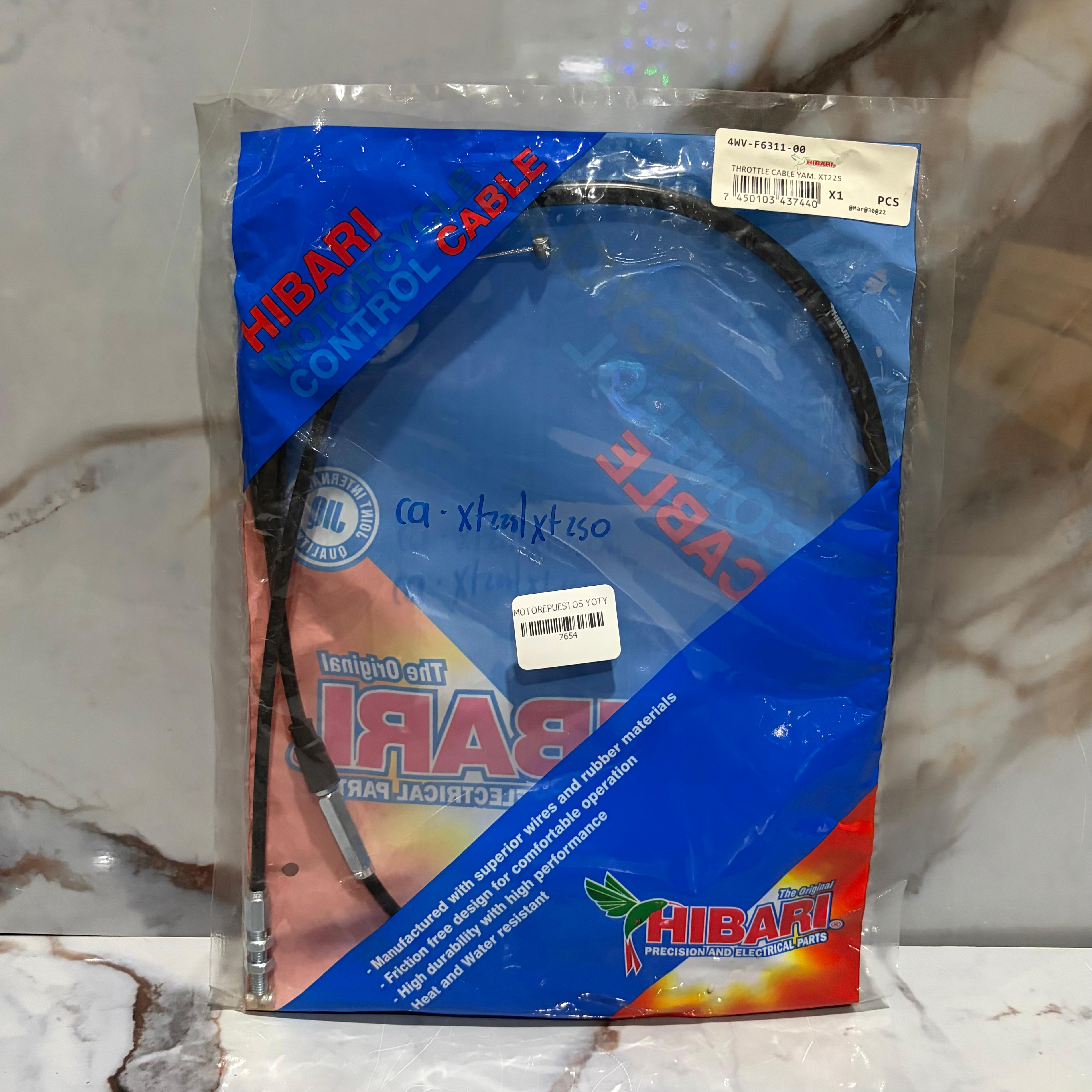 CABLE DE GAS XT225 + XT250