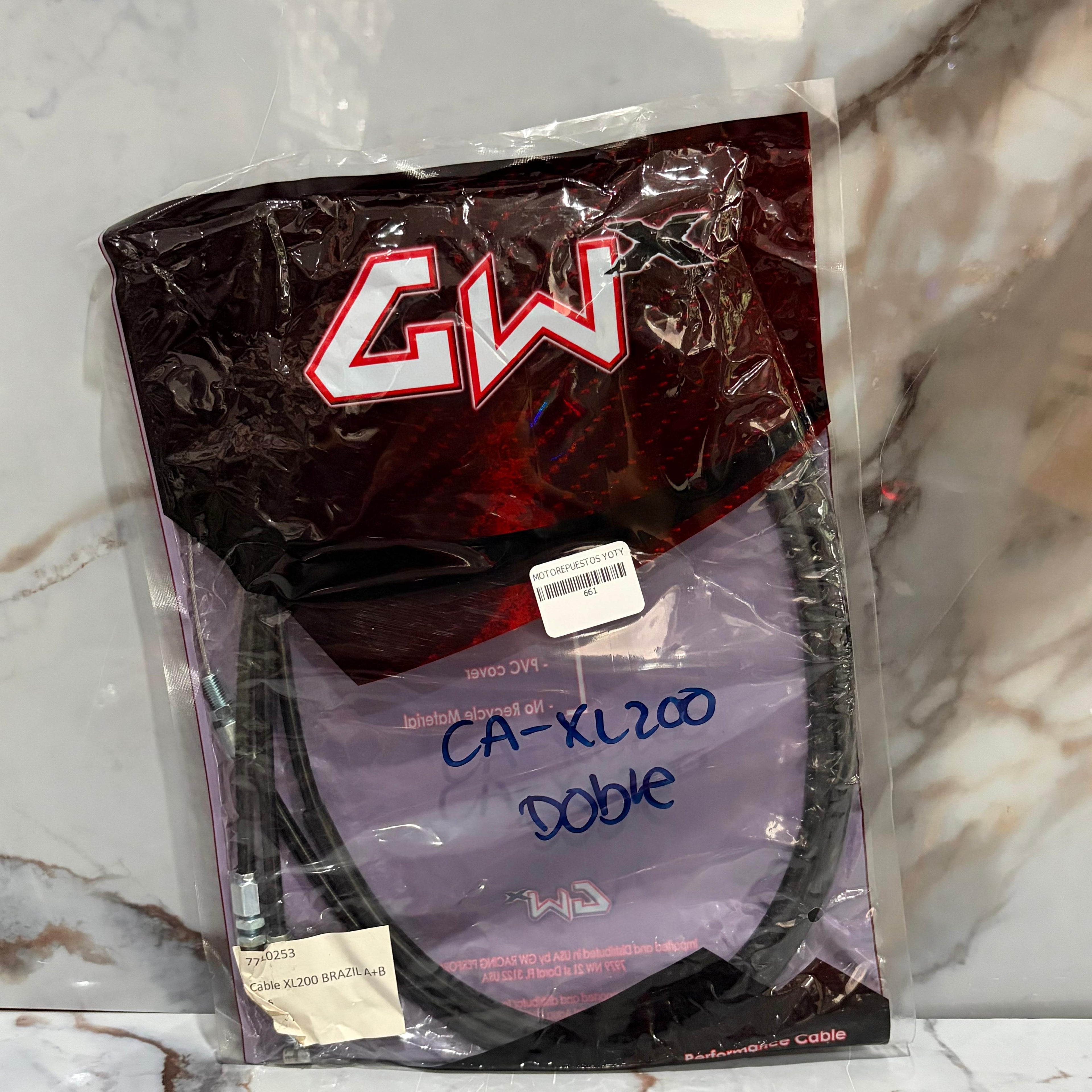 CABLE DE GAS XL200 DOBLE