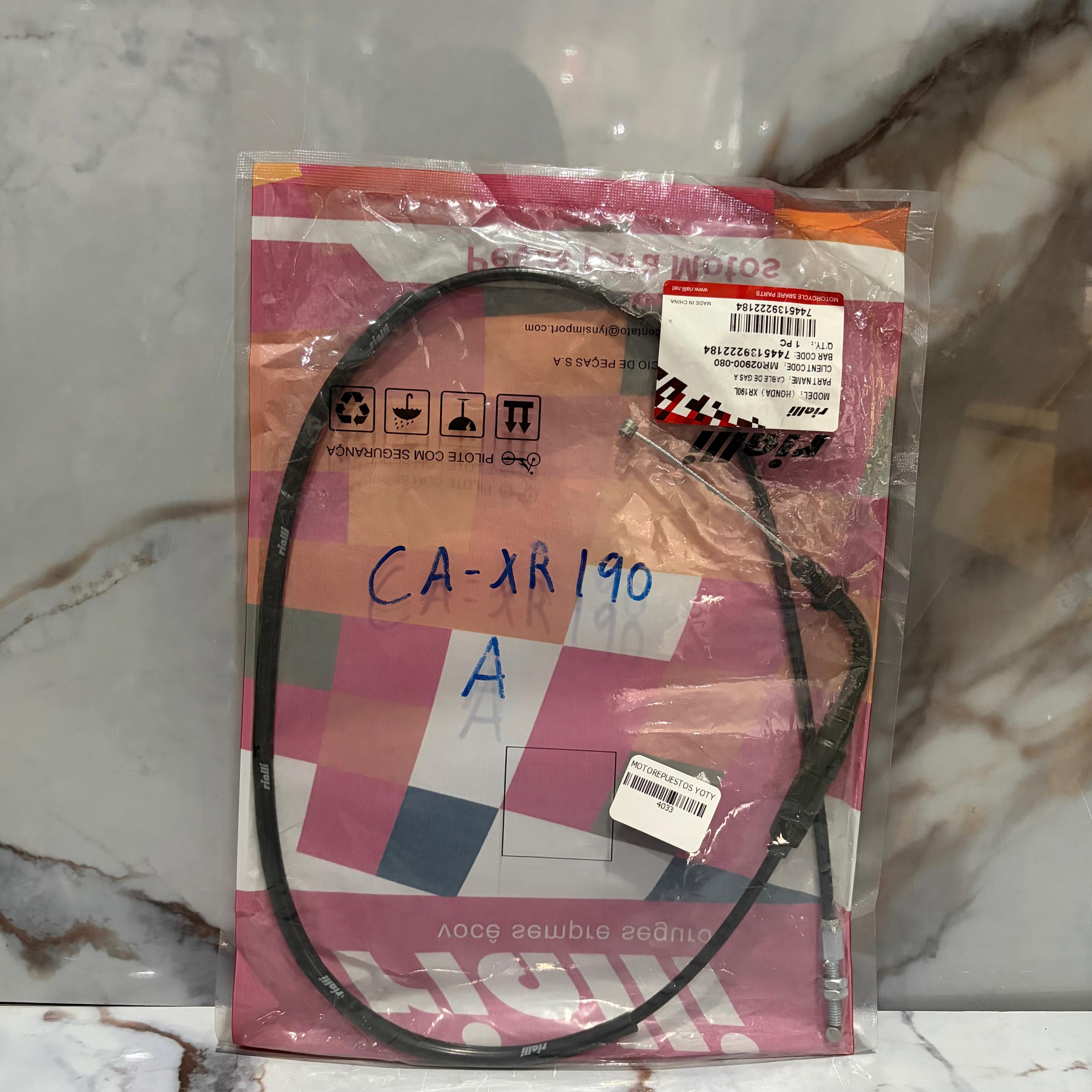 CABLE GAS XR190L A Y B C/U