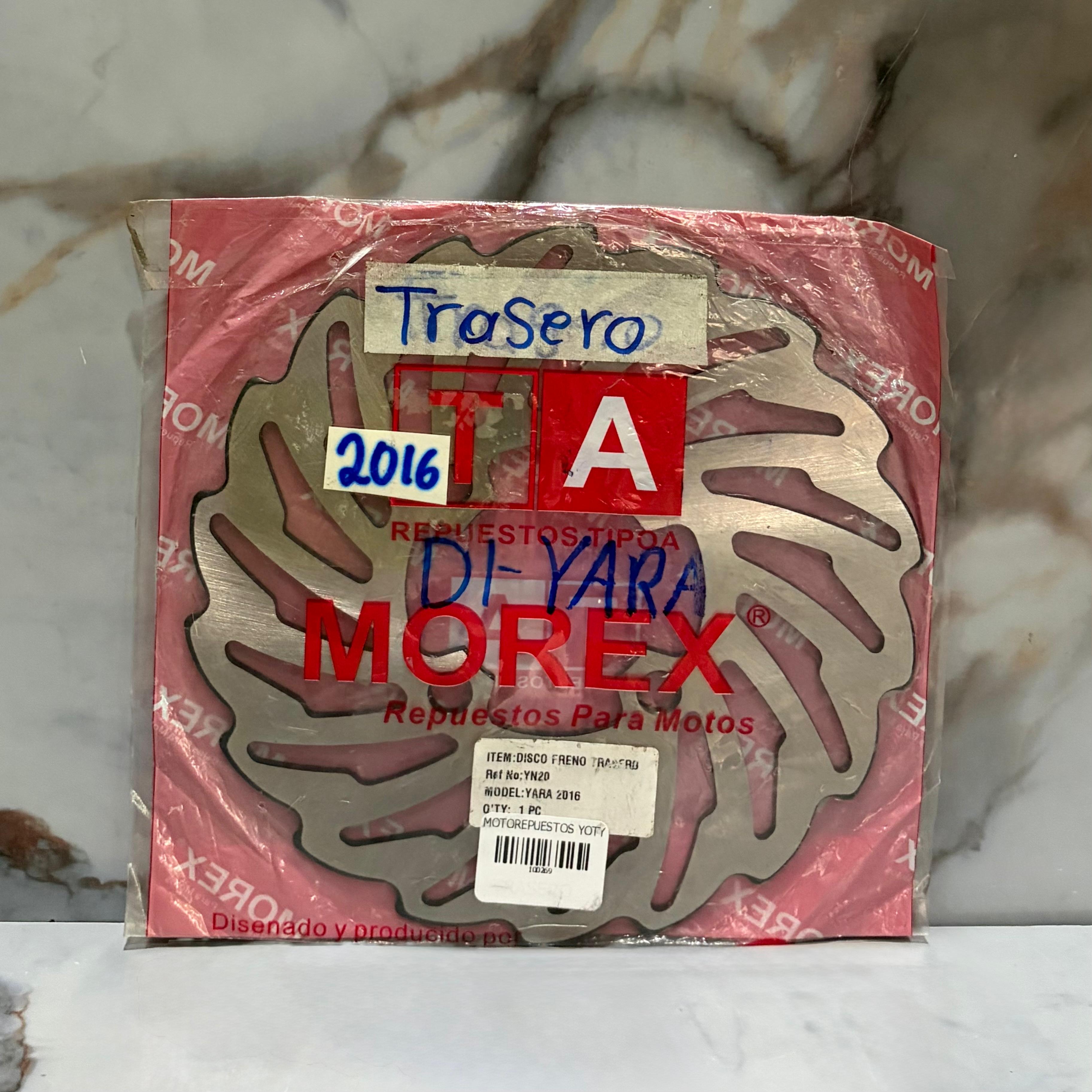 DISCO DE FRENO TRASERO YARA 2016