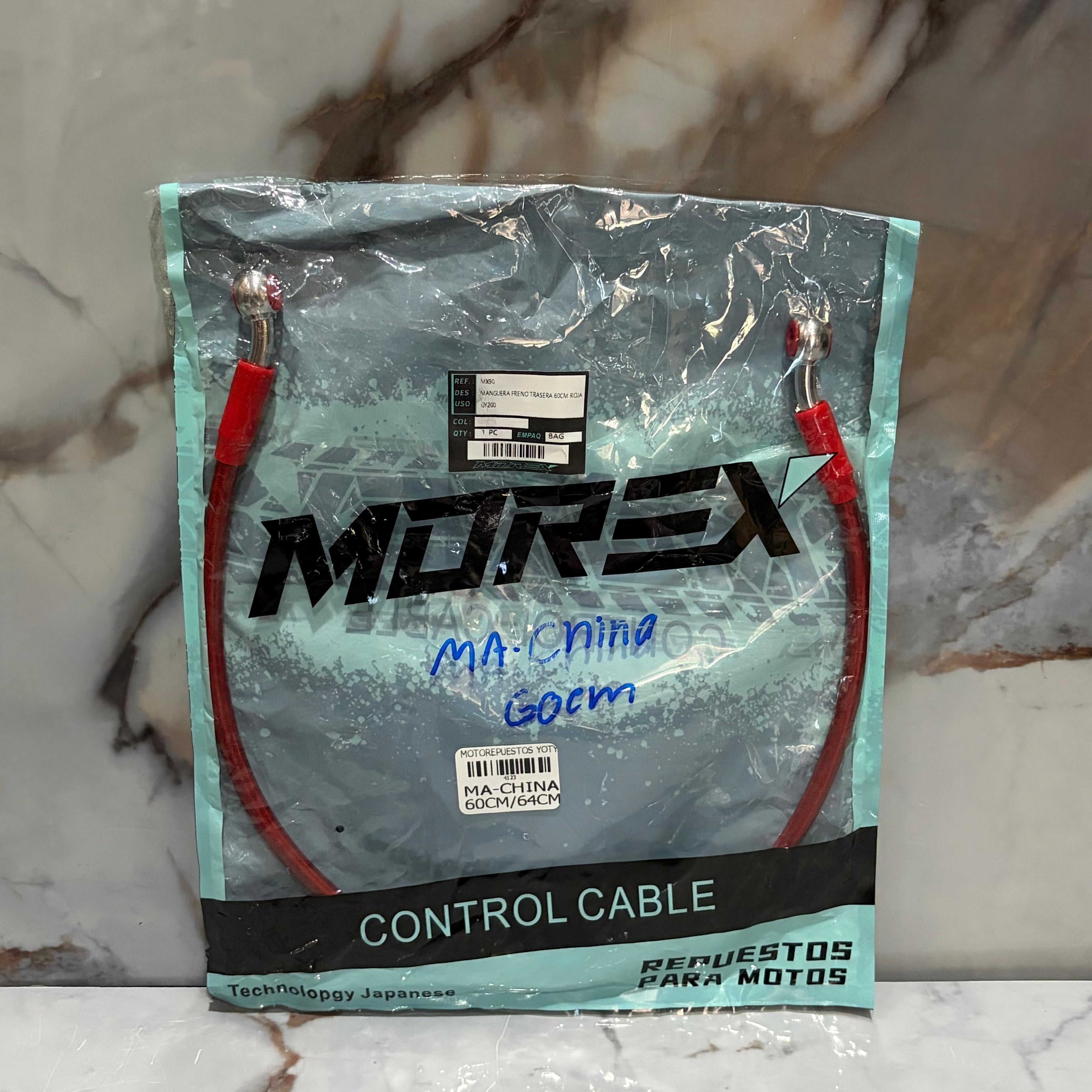 MANGUERA FRENO TRASERA 60CM/64CM COLORES