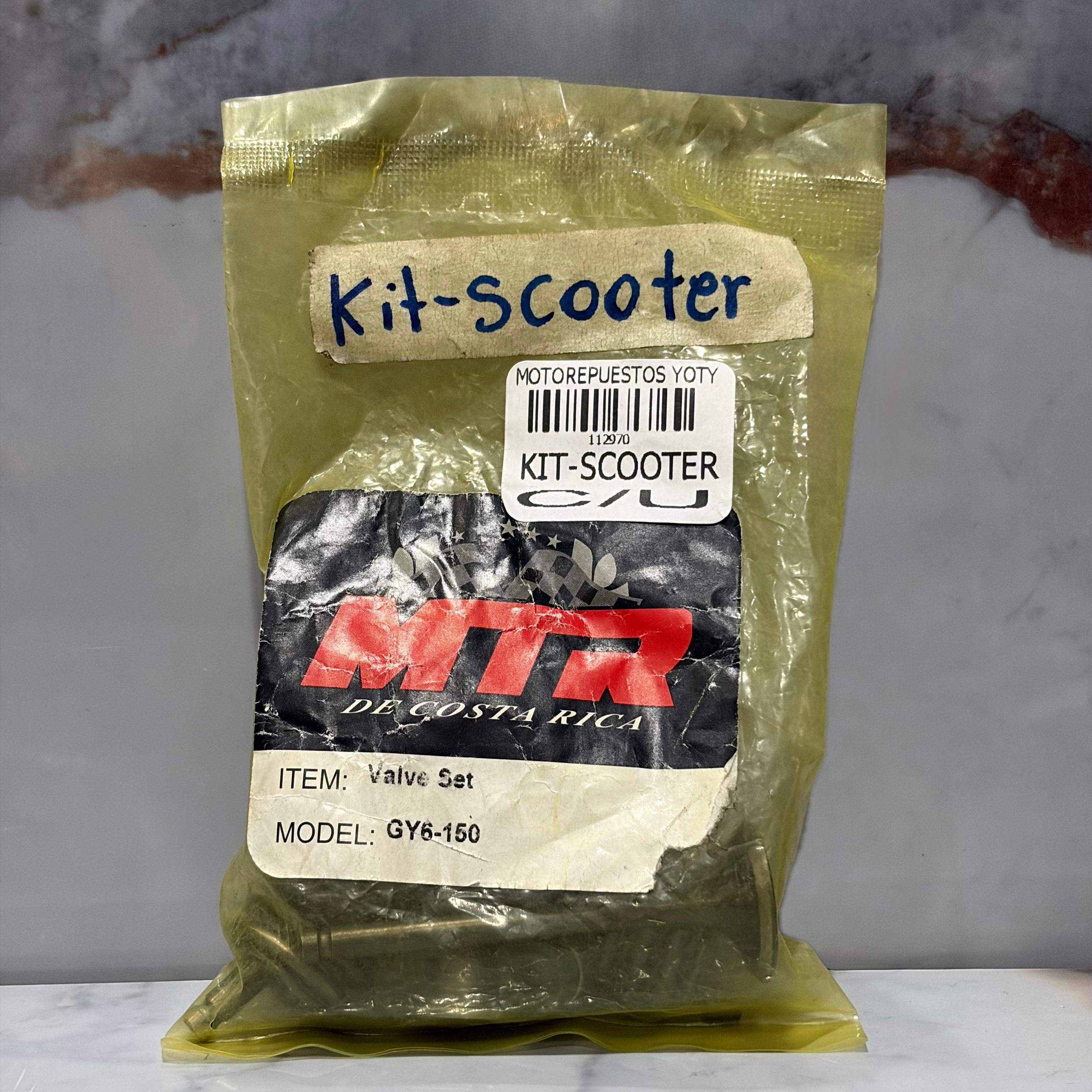 KIT VALVULAS SCOOTER SELLOS/RESORTES/CHAPAS