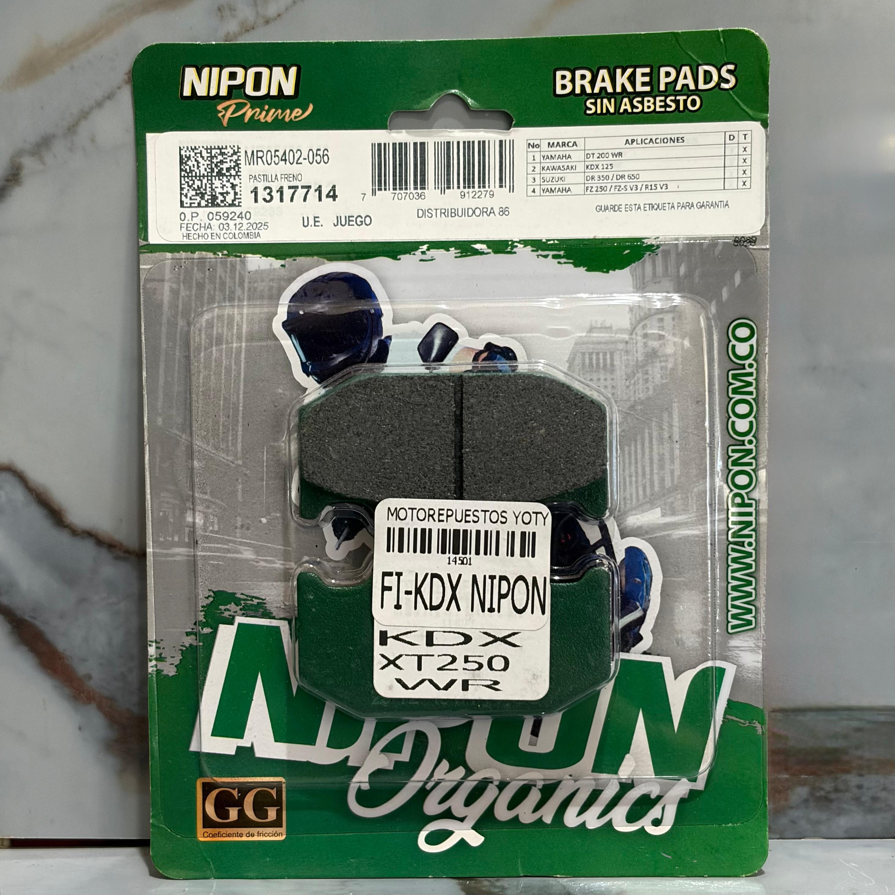 FIBRA FRENO TRASERO KDX/WR/XT250 NIPON