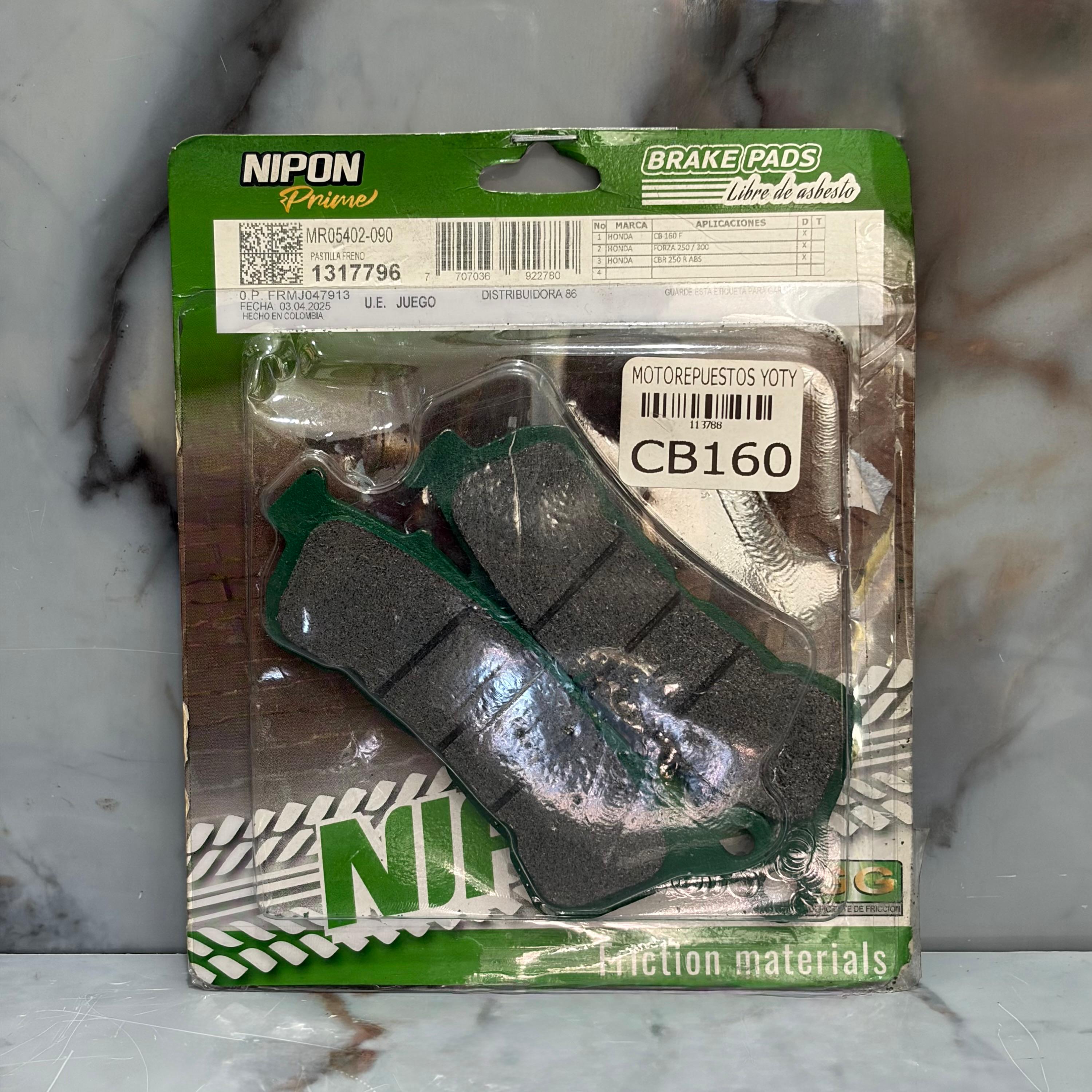 FIBRAS FRENO DELANTERO CB160 HORNET NIPON