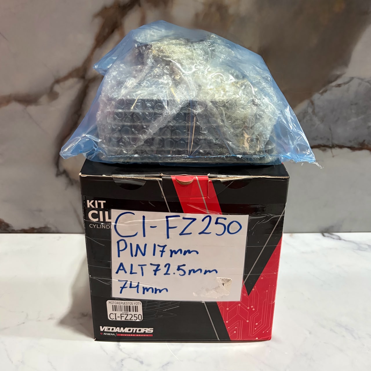 KIT CILINDRO FZ250 PIN 17MM ALTURA 72.5MM 74MM VEDAMOTORS