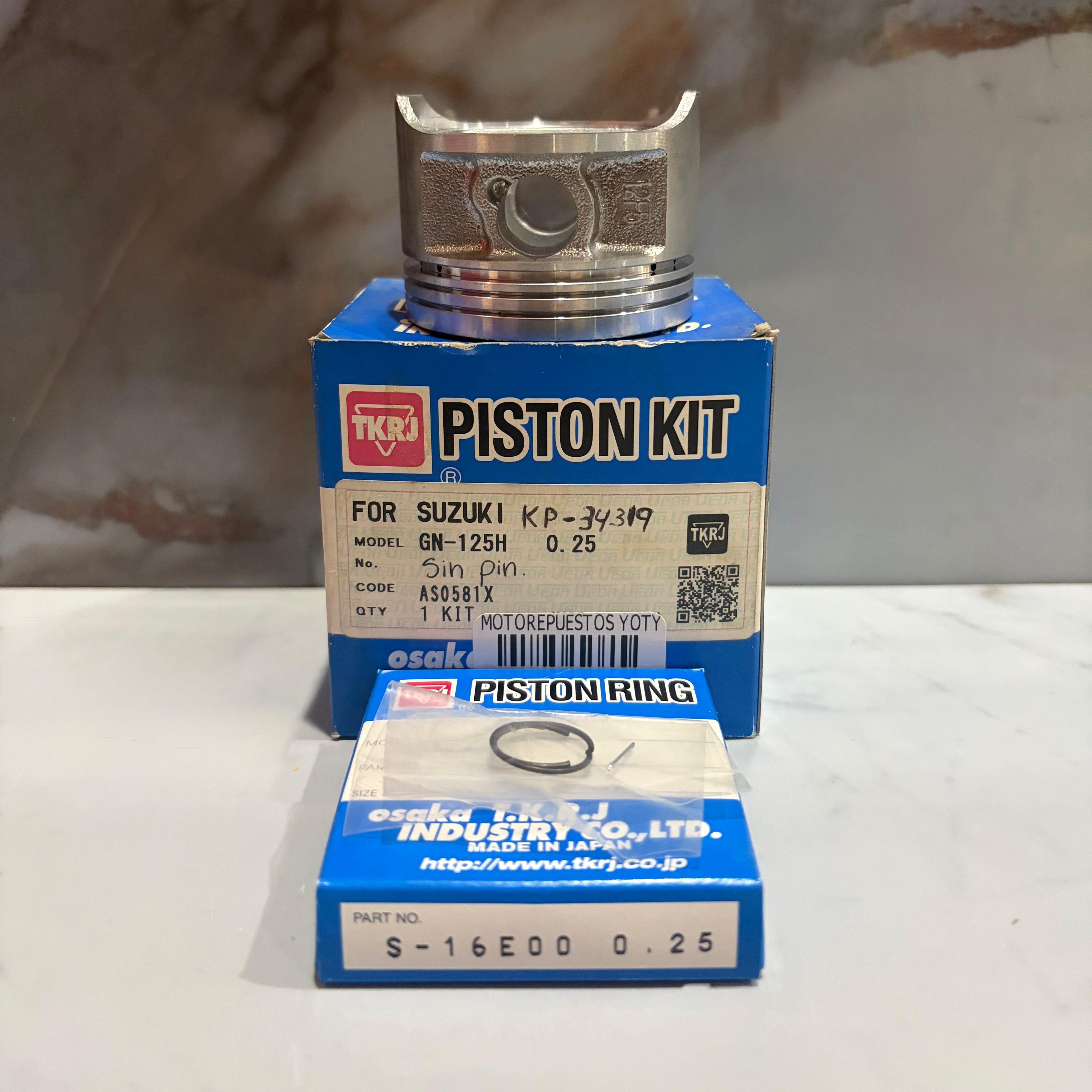 KIT PISTON GN125H 0.25 TKRJ