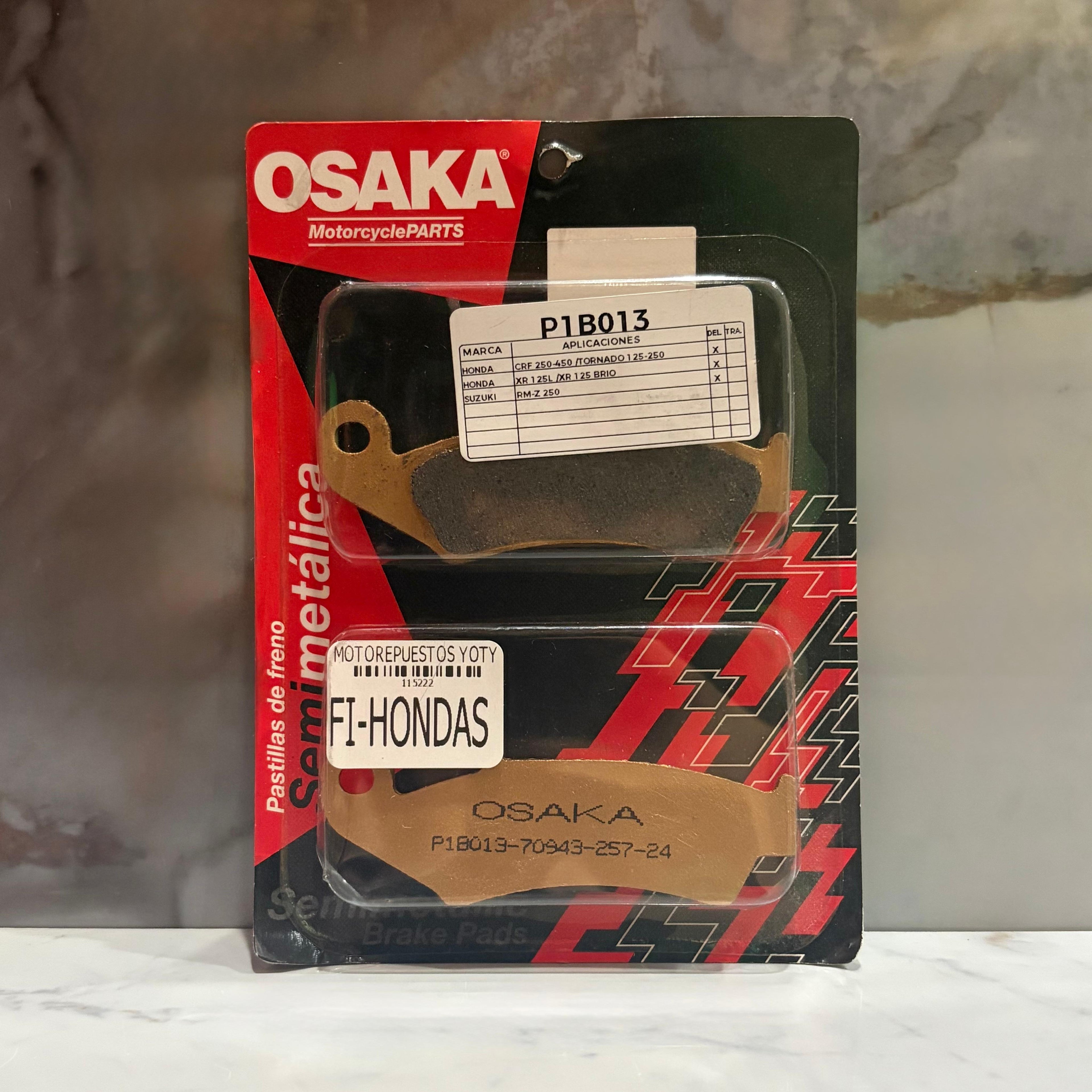 FIBRAS DE FRENO DELANTERAS HONDAS OSAKA