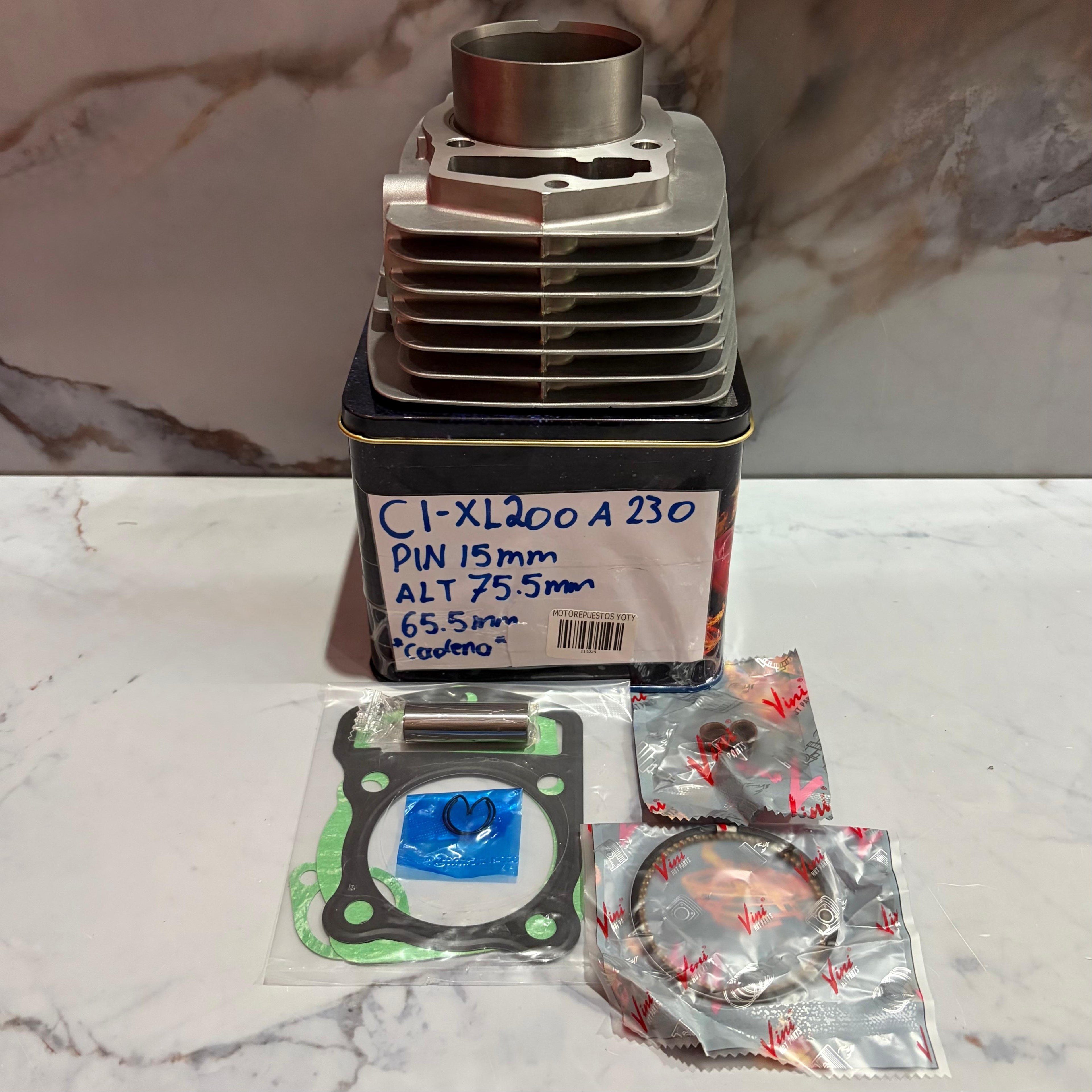 CILINDRO XL200 A 230 PIN 15MM ALTURA 75.5MM 65.5MM CADENA