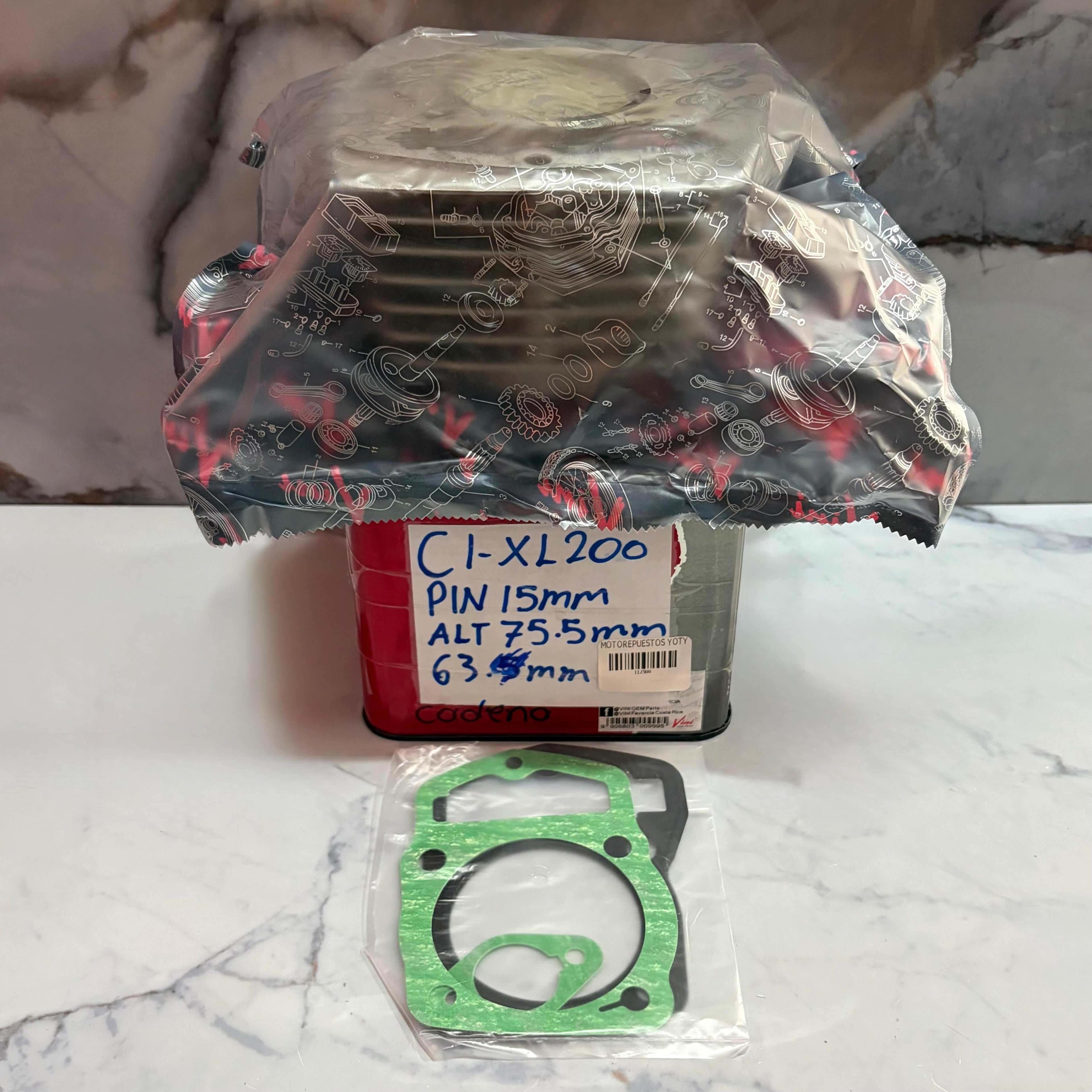 KIT CILINDRO XL200 PIN 15MM ALTURA 75.5MM 63MM